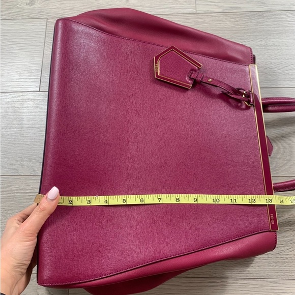 Fendi Medium 2Jours Fuchsia Pink Leather Satchel Tote - Picture 14 of 16